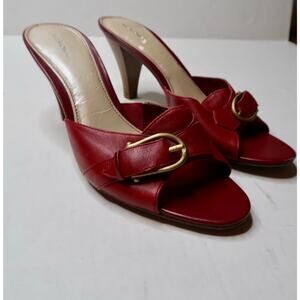 Merona Y2K Fairycore Angelic Vintage Open Toe Leather Heels Size 9.5